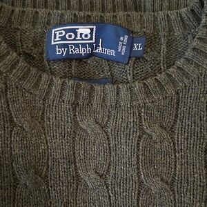 Polo by Ralph Lauren Men's Olive Cable Knit Sweater